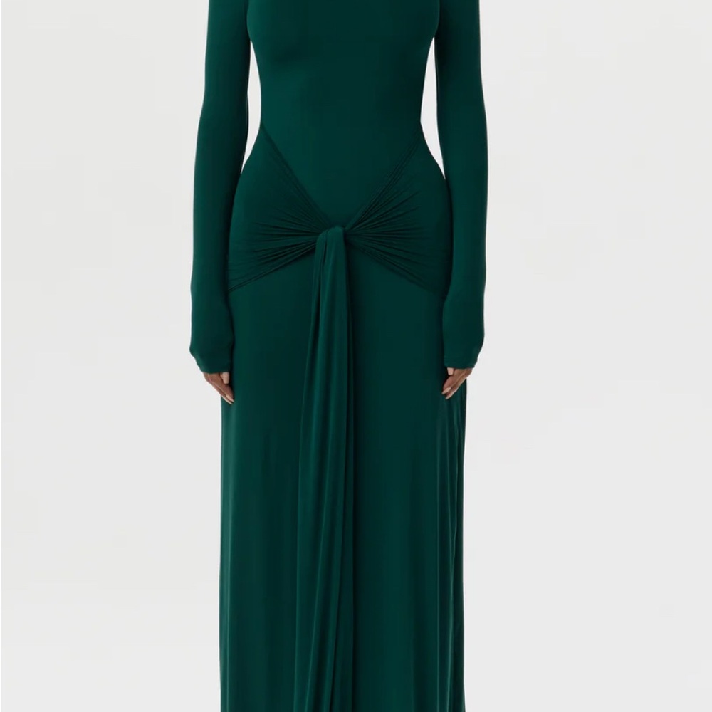 Naked Wardrobe Teal Maxi Dress with Knot Detail